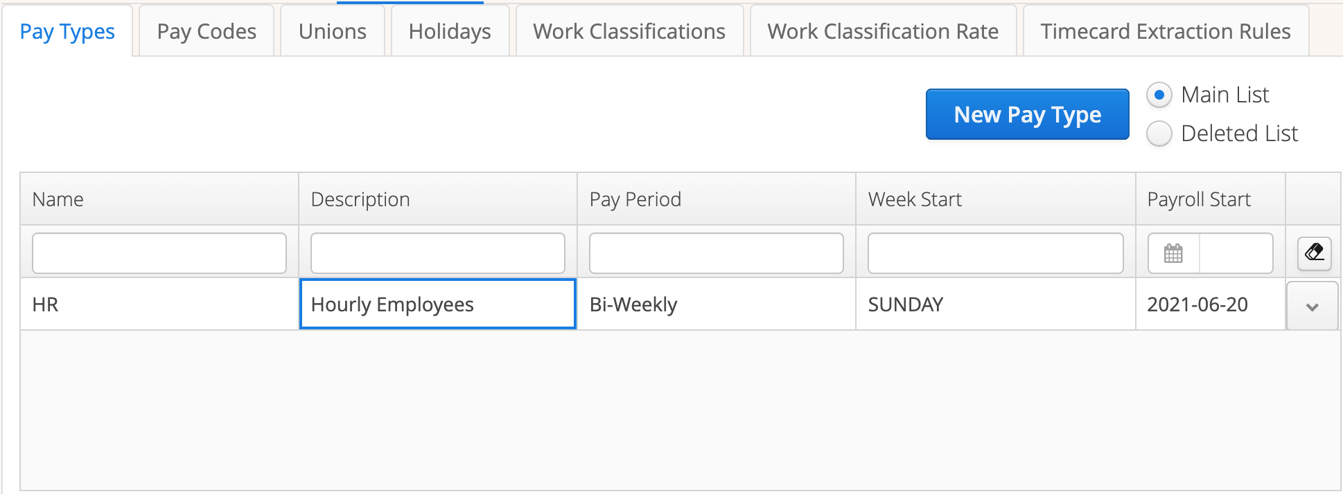 Payroll types in Aimsio